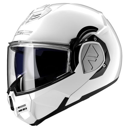 LS2 FF906 Advant Solid – Casco modular de moto blanco, ECE 22.06