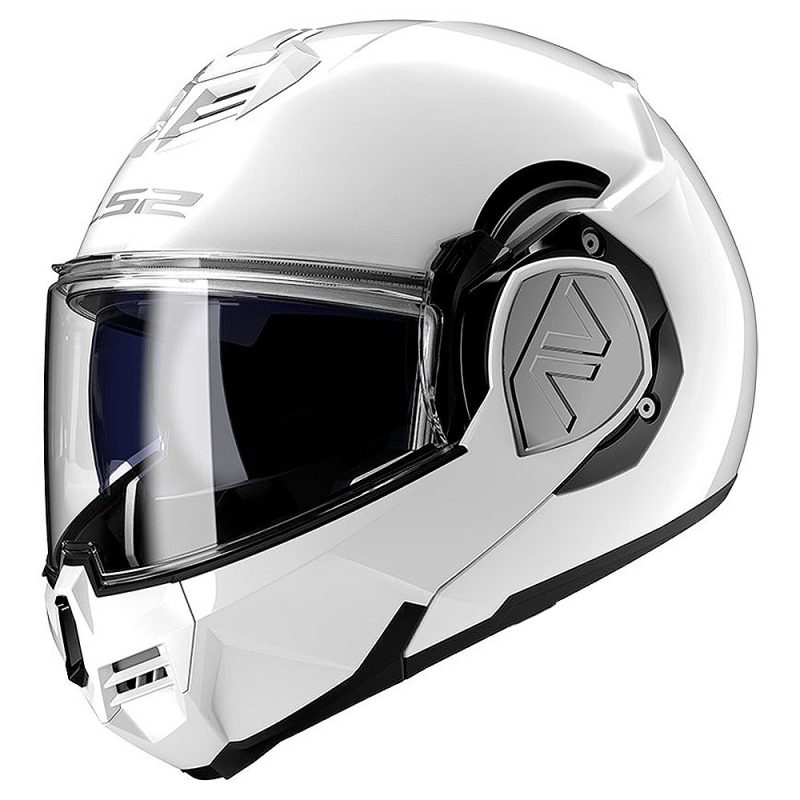 LS2 FF906 Advant Solid – Casco modular de moto blanco, ECE 22.06