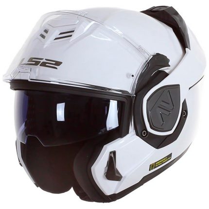LS2 FF906 Advant Solid – Casco modular de moto blanco, ECE 22.06