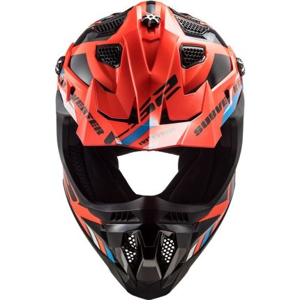 LS2 MX700 Subverter Evo II Stomp – Casco de motocross naranja flúor y negro, ECE 22.06