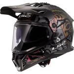 LS2 MX702 Pioneer II Rangi – Casco trail/adventure de moto negro, ECE 22.06