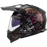 LS2 MX702 Pioneer II Rangi – Casco trail/adventure de moto negro, ECE 22.06