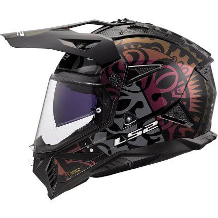 LS2 MX702 Pioneer II Rangi – Casco trail/adventure de moto negro, ECE 22.06
