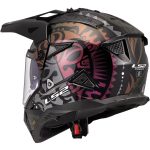 LS2 MX702 Pioneer II Rangi – Casco trail/adventure de moto negro, ECE 22.06