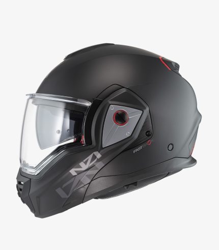 NZI Fastback Duo Solid – Casco modular de moto negro mate, ECE 22.06