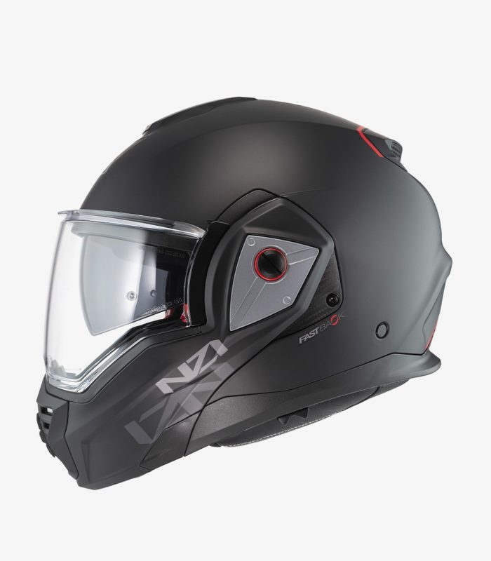 NZI Fastback Duo Solid – Casco modular de moto negro mate, ECE 22.06