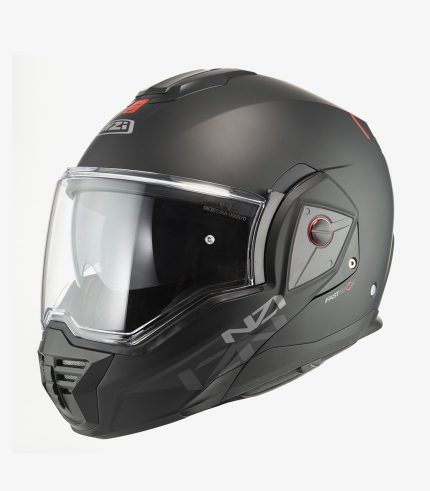 NZI Fastback Duo Solid – Casco modular de moto negro mate, ECE 22.06