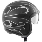 Premier Vintage Platinum Carbon FR – Casco jet de moto negro / plata, ECE 22.06