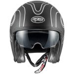 Premier Vintage Platinum Carbon FR – Casco jet de moto negro / plata, ECE 22.06