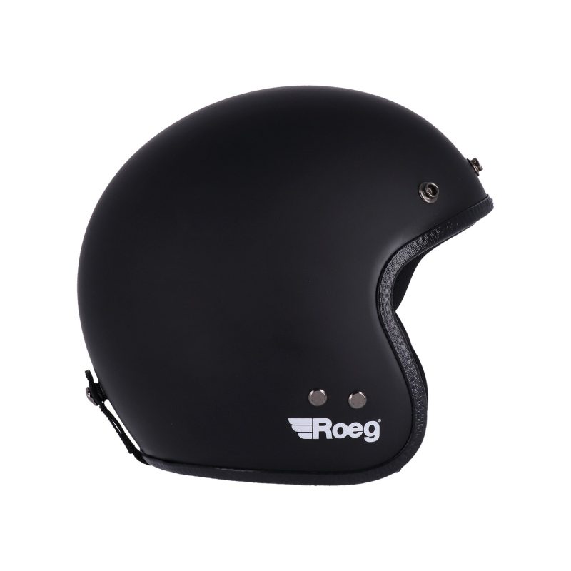 Roeg Jett Solid – Casco jet de moto negro mate, ECE 22.06