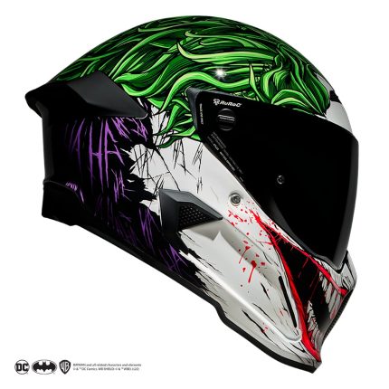Ruroc Atlas 4.0 Carbon The Joker – Casco integral de moto blanco / verde / negro, ECE 22.06