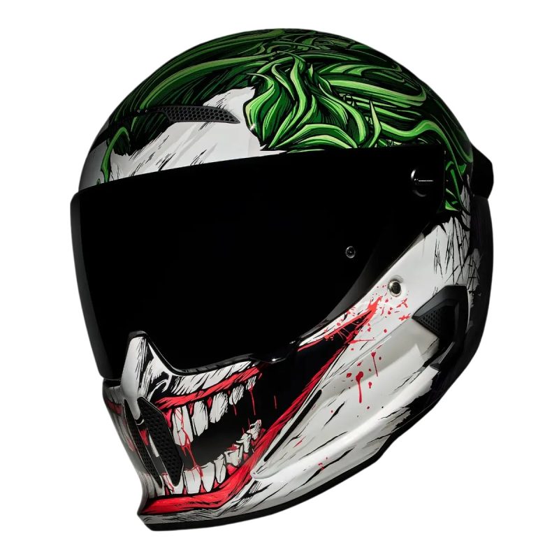 Ruroc Atlas 4.0 Carbon The Joker – Casco integral de moto blanco / verde / negro, ECE 22.06