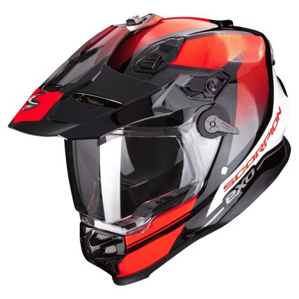 Scorpion ADF-9000 Air Trail – Casco integral de moto negro / rojo, ECE 22.06