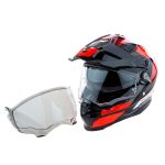 Scorpion ADF-9000 Air Trail – Casco integral de moto negro / rojo, ECE 22.06