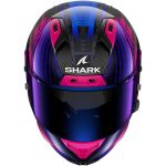 Shark Aeron Edgy – Casco integral de moto carbono / azul / cromo, ECE 22.06