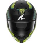 Shark D-Skwal 3 Speed-Vib – Casco integral de moto negro / verde / azul, ECE 22.06
