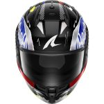 Shark D-Skwal 3 Streetrush – Casco integral de moto negro / azul / cromo, ECE 22.06