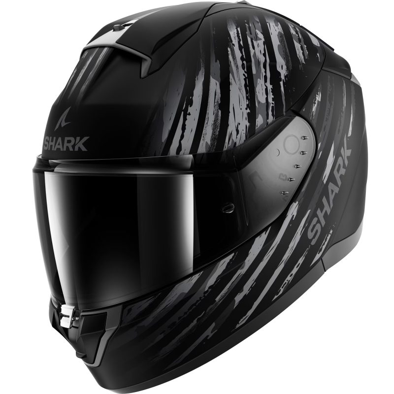 Shark Ridill 2 Assya – Casco integral de moto negro mate/antracita, ECE 22.06