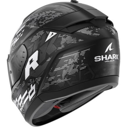 Shark Ridill 2 Molokai – Casco integral de moto negro / blanco / plata, ECE 22.06