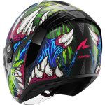Shark RS Jet Carbon Shaytan – Casco jet de moto negro / verde / violeta, ECE 22.06