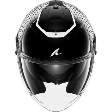 Shark RS Jet Stride – Casco jet de moto negro / blanco, ECE 22.06