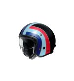 Shoei J.O Nostalgia TC-10 – Casco jet de moto negro, azul y rojo