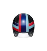 Shoei J.O Nostalgia TC-10 – Casco jet de moto negro, azul y rojo